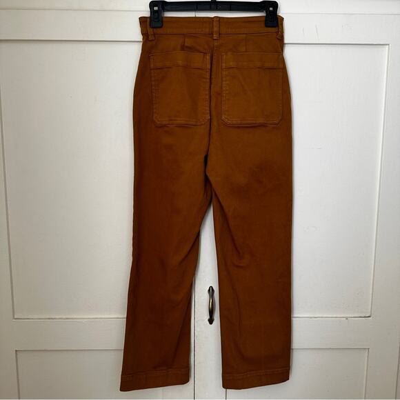 Everlane Straight Leg Crop High Rise Golden Brown Pant 00 - Picture 6 of 7